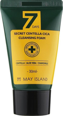 Пінка для вмивання May Island 7 Days Secret Centella Cica Cleansing заспокійлива 30 мл