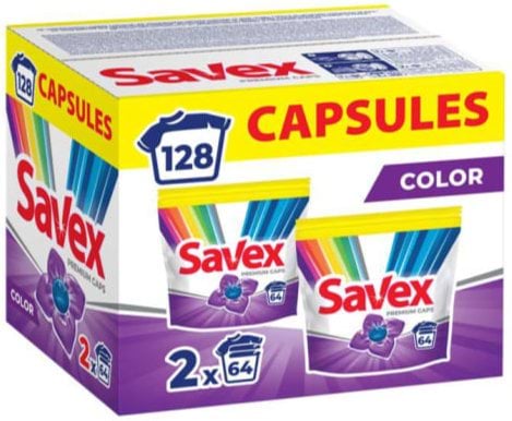 Капсулы для стирки SAVEX Premium Color 64 + 64 шт