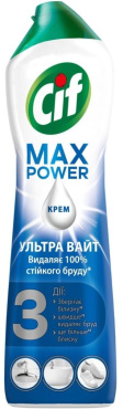 Крем для чищення Cif Power max 3 в 1 Ультра вайт 500 мл