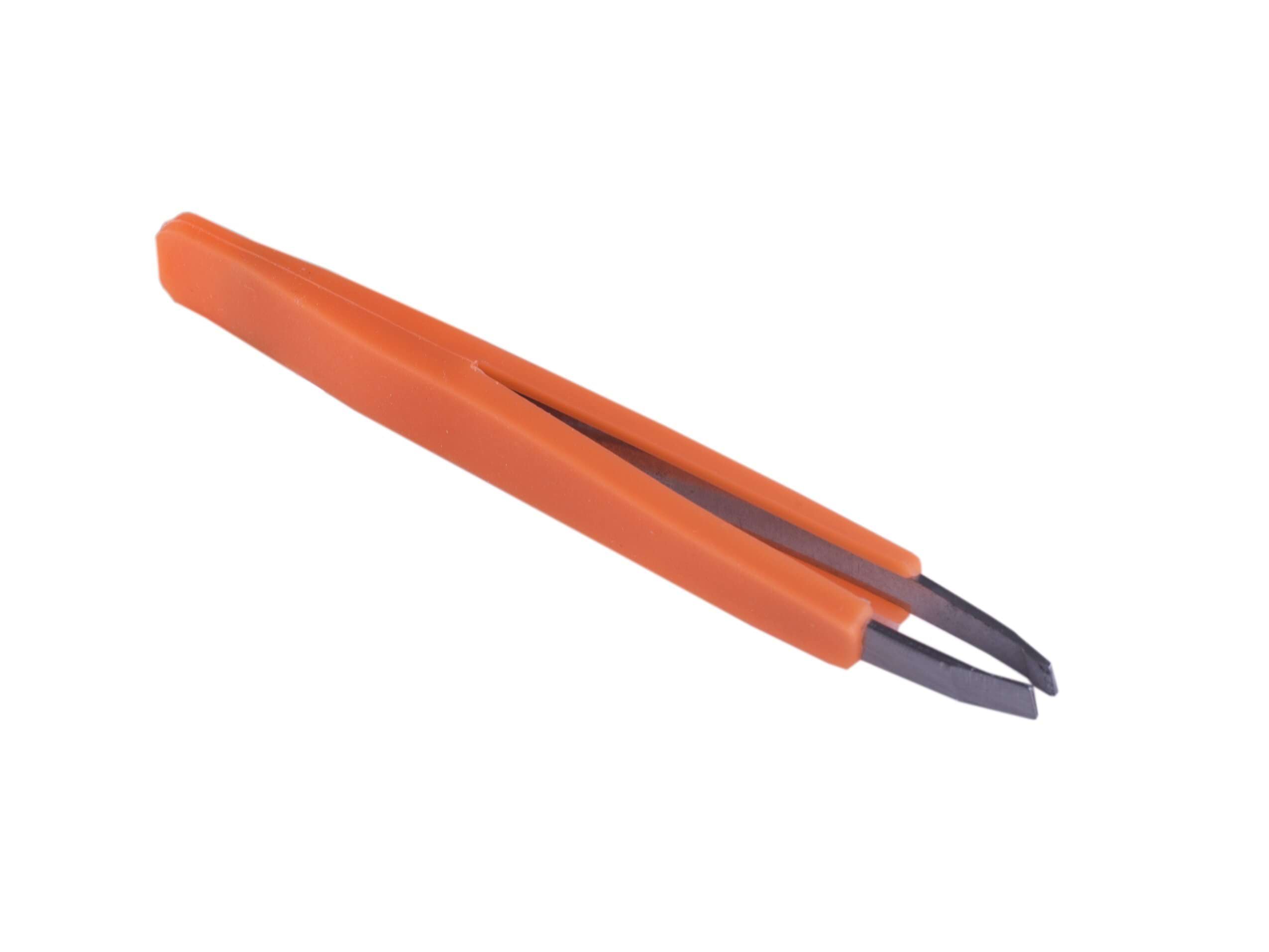 TM LORENA Professional Пинцет для бровей скошенный с резиновым покрытием, PN 40632, 1 шт