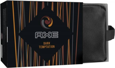 Подарочный набор AXE Dark Temptation (гель для душа Gold, 250 мл + дезодорант спрей, 150 мл + дезодорант сток, 50 мл + косметичка)