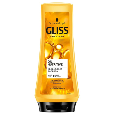 Подарунковий набір GLISS Oil Nutritive Шампунь 250 мл та Бальзам 200 мл для сухого волосся фото 6