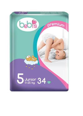 Подгузники Bebis детские Premium junior № 5, 34 шт