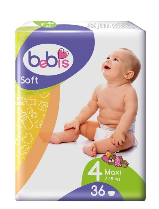 Bebis подгузники детские Soft maxi №4, 36 шт