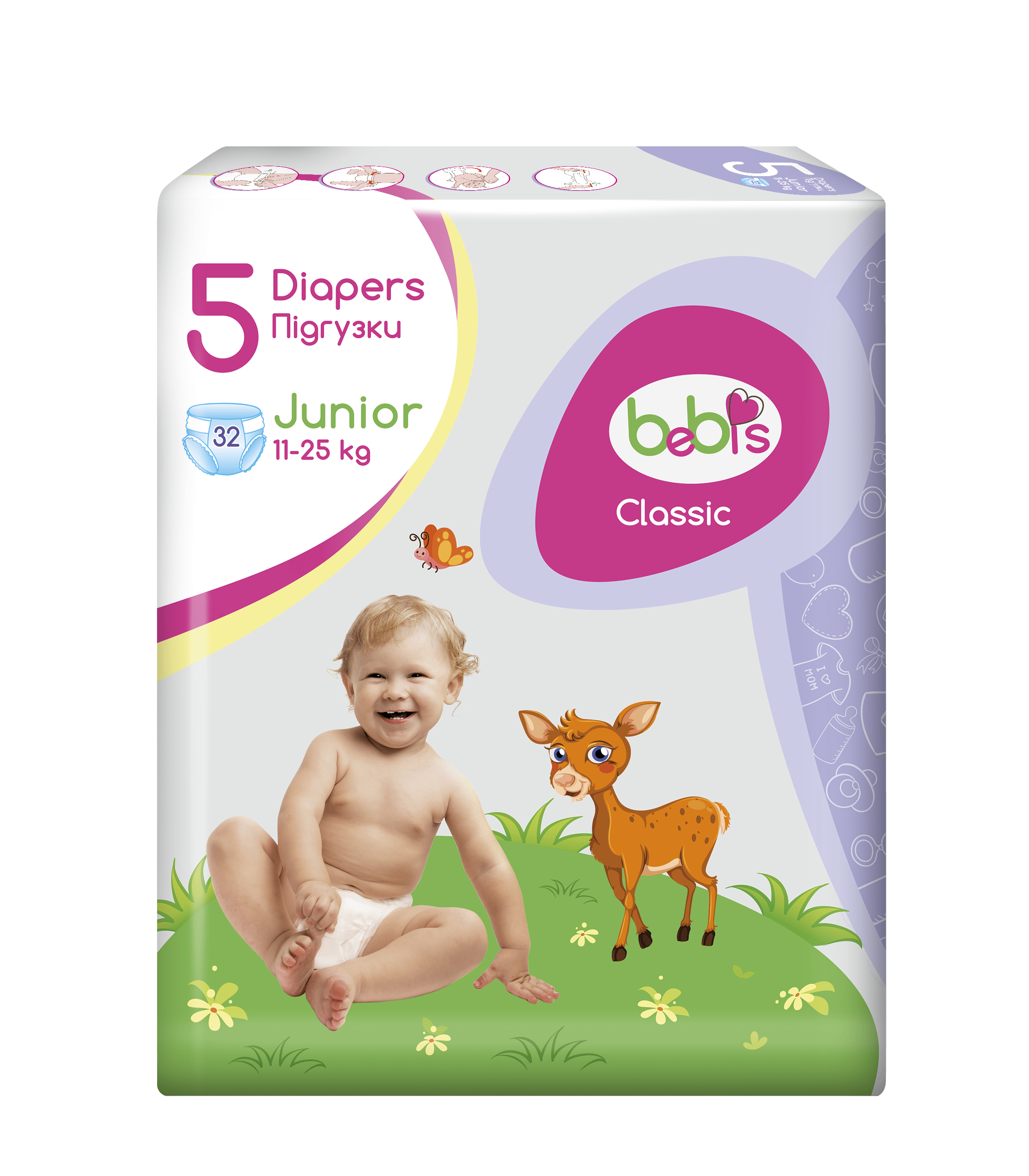 Підгузки дитячі Bebis Classic junior №5, 11-25 кг 32 шт