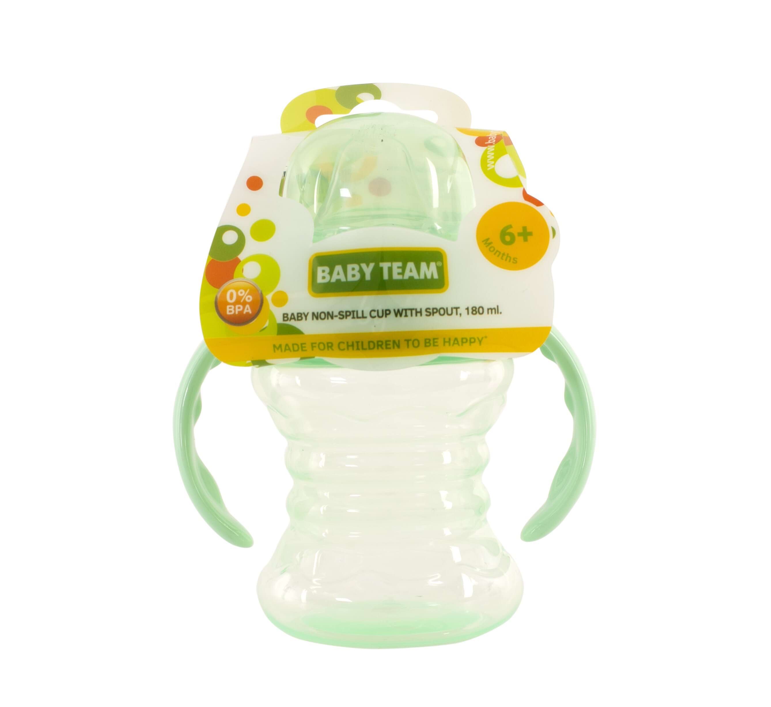 Поїльник-непроливайка зі спаутом та ручками, 6+, 1 шт,, ТМ BABY TEAM