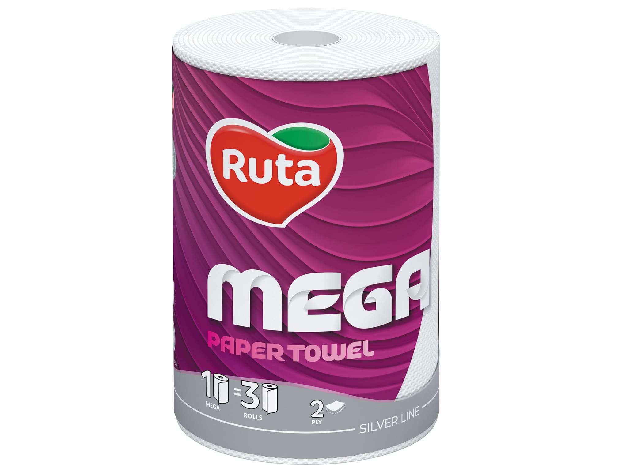 Рушники паперові Рута Mega двошарові, 1рул