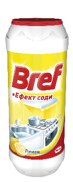 Чистящий порошок Bref Лимон+сода эффект, 500г