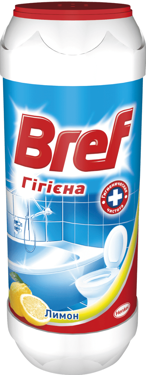 Порошок для чищення ванн Bref з хлором Лимон 500 г (9000100245845)