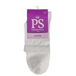 Premier Socks Носки женские калссические Рубчик без рисунка 14В35/22, белый