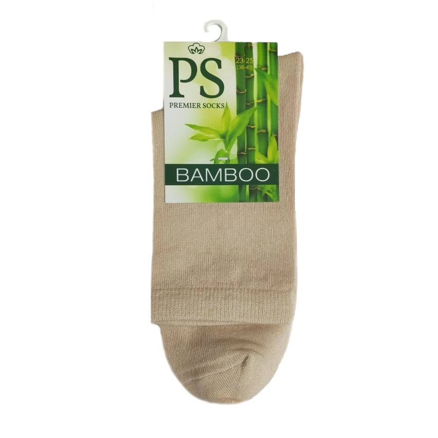 Premier Socks Шкарпетки жіночі класичні Бамбук бежеві р.23-25