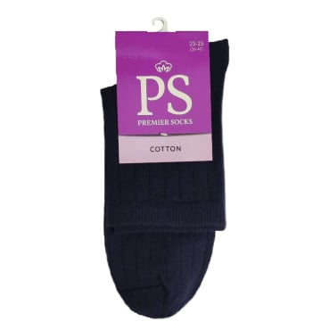 Premier Socks Носки женские классические Рубчик без рисунка 14В35/22, темно синий