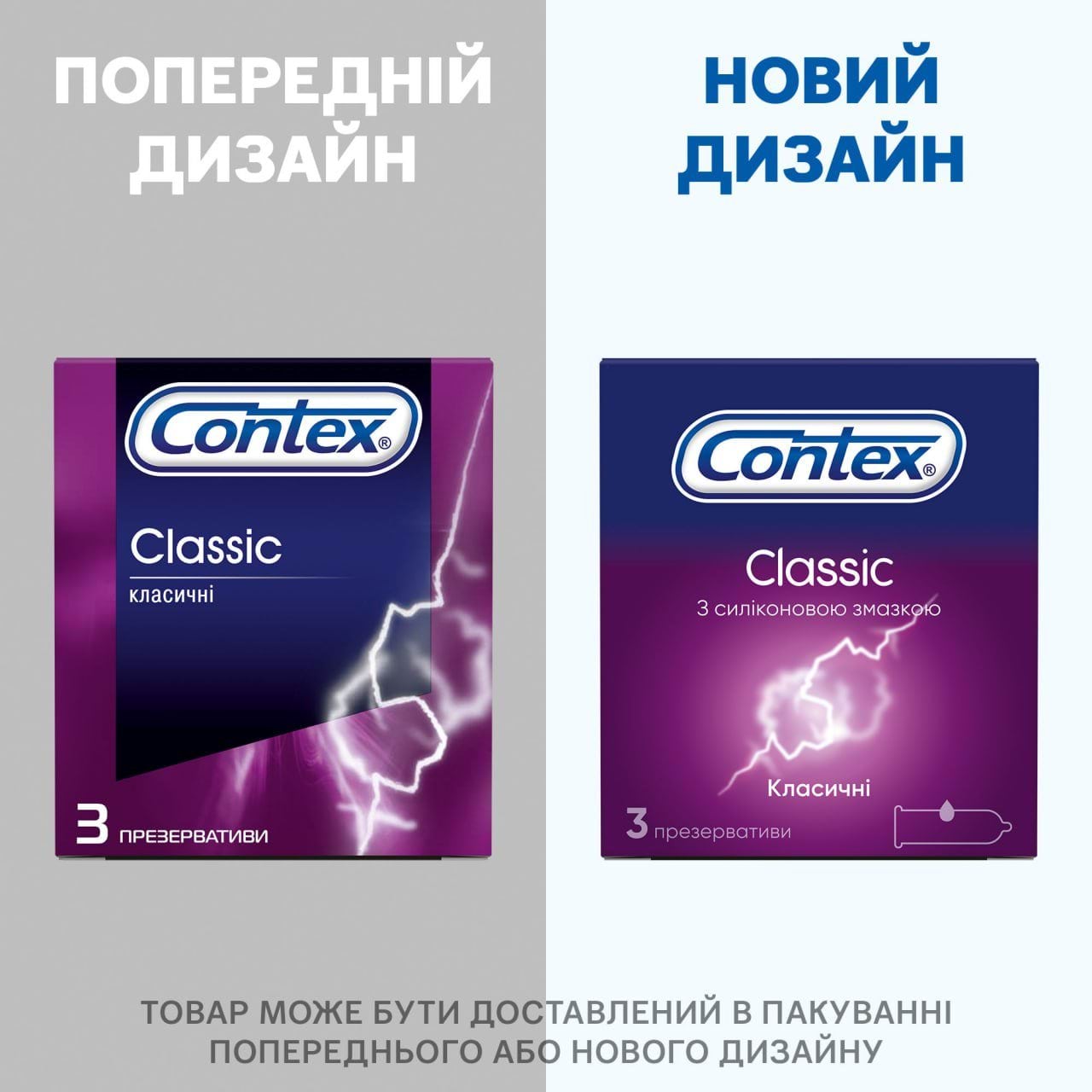 Презервативы с силиконовой смазкой CONTEX® Classic (классические), 3 шт.