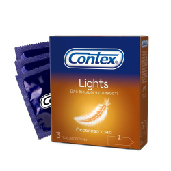 Презервативы с силиконовой смазкой CONTEX® Lights (особенно тонкие), 3 шт.