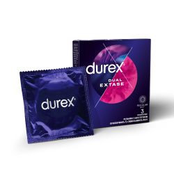 Презервативи Durex Dual Extase латексні з силіконовою змазкою, 3 шт
