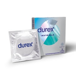 Презервативы с силиконовой смазкой DUREX® Invisible (ультратонкие), 3 шт.