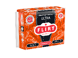 Прокладки для критических дней fantasy FLIRT Ultra Line, super, soft&dry, 5 капель, 260 мм/уп. = 8 шт.