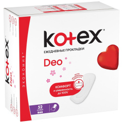 Прокладки ежедневные Kotex Super Deo, 52 шт.