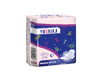 Гигиенические прокладки YOUNIKA Ultra Night Soft, 7 шт