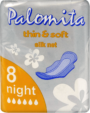 Гигиенические прокладки Palomita Thin&Soft silk net night, 8 шт