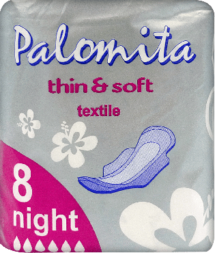 Прокладки гигиенические Palomita Thin & Soft textile night, 8 шт