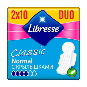 Прокладки для критических дней Libresse Classic Ultra Normal Clip soft, 20 шт