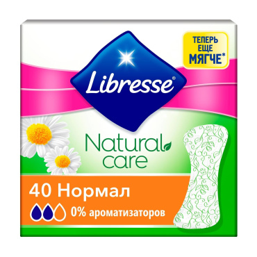 Прокладки ежедневные Libresse Natural Care Normal, 40 шт