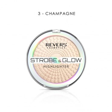 Пудра для контурування обличчя REVERS STROBE & GLOW HIGHLIGHTER 03 CHAMPAGNE, 8 г