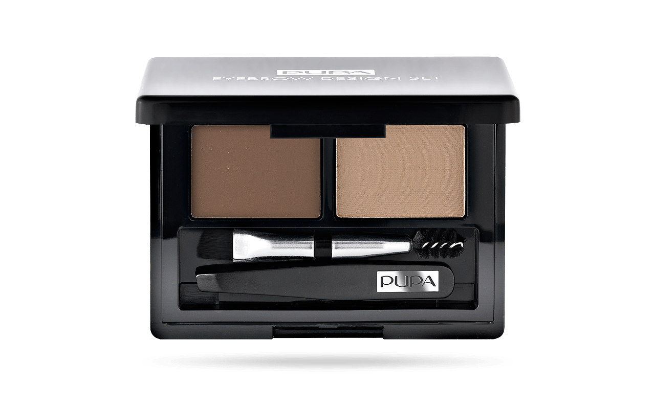 Pupa цветная пудра для бровей + фиксирующий воск Eyebrow Set 1, 1.1г