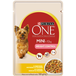 Purina One Mini Active корм для собак с индейкой и морковью в подливке, 100 г