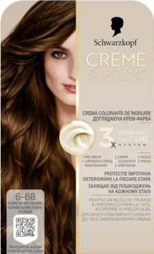 Краска для волос Creme Supreme карамельная темно-русая 6-68