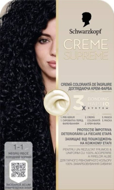 Краска для волос Creme Supreme холодный черный 1-1