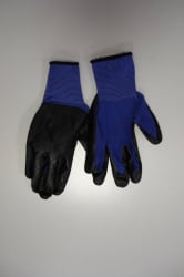 Перчатки садовые нитриловые черно-синие, 1 пара