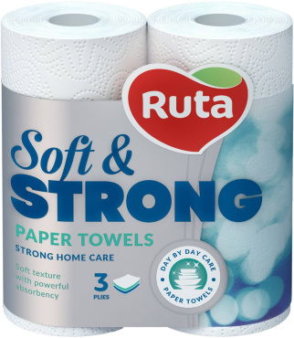Рушник паперовий Ruta Soft&Strong 3-шаровий, 2 рулона