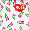 Серветки кольорові Ruta Double Luxe з принтом Квіти 2 шари 24х24 см 40 шт