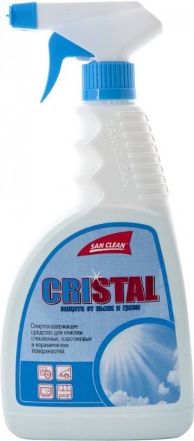 Средство Сан Клин для стекол и стеклянных поверхностей Синий 500 мл