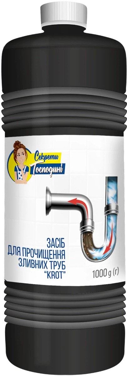 Засіб для чищення зливних труб Секрети Господині Krot 1000 г