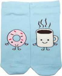 Shagal шкарпетки жін. короткі ЛП з мал. "Кава і Пончик" р 23-25