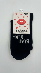 Shagal шкарпетки жін.з малюнком "BlahBlahBlah" р 23-25, чорний