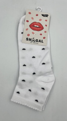 Shagal носки женщин. короткие с рисунком Сердца р. 23-25, белый