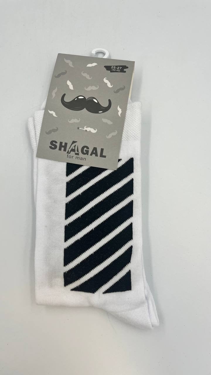 Shagal шкарпетки чол. з малюнком Полоси р. 25-27, білий