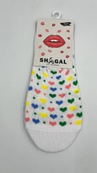 Shagal шкарпетки жін. короткі з малюнком Серця р. 23-25, білі