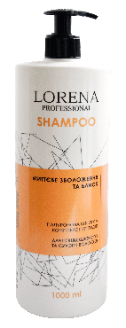 Шампунь Lorena Professional для волосся Миттєве зволоження та блиск, 1000 мл