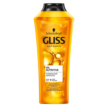 Пытающий шампунь GLISS Oil Nutritive для сухих и поврежденных волос, 400 мл.