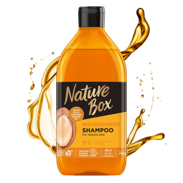 Шампунь Nature Box для живлення та інтенсивного догляду за волоссям з аргановою олією холодного віджиму 385 мл