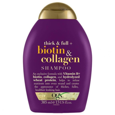 Шампунь Ogx Biotin & Collagen для лишенных объема и тонких волос с биотином и коллагеном, 385 мл