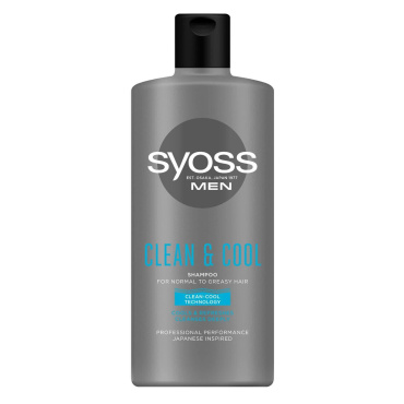 Шампунь SYOSS MEN CLEAN&COOL с ментолом для нормальных и жирных волос 440 мл фото 1