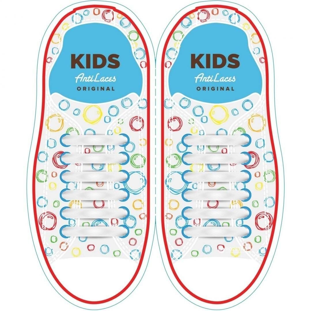 Силіконові антишнурки AntiLaces Kids, 38 мм, 12 шт, білі