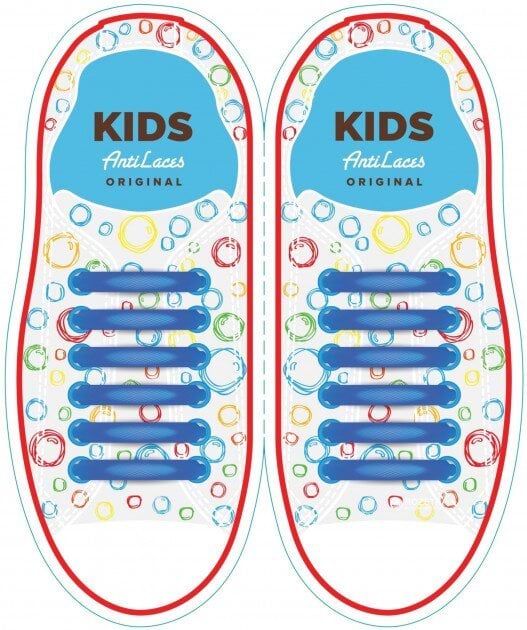Силиконовые антишнурки AntiLaces Kids, 38 мм, 12 шт Синий