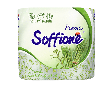 Soffione бумага туалетная Fresh Lemongrass 3-слоя, 4шт